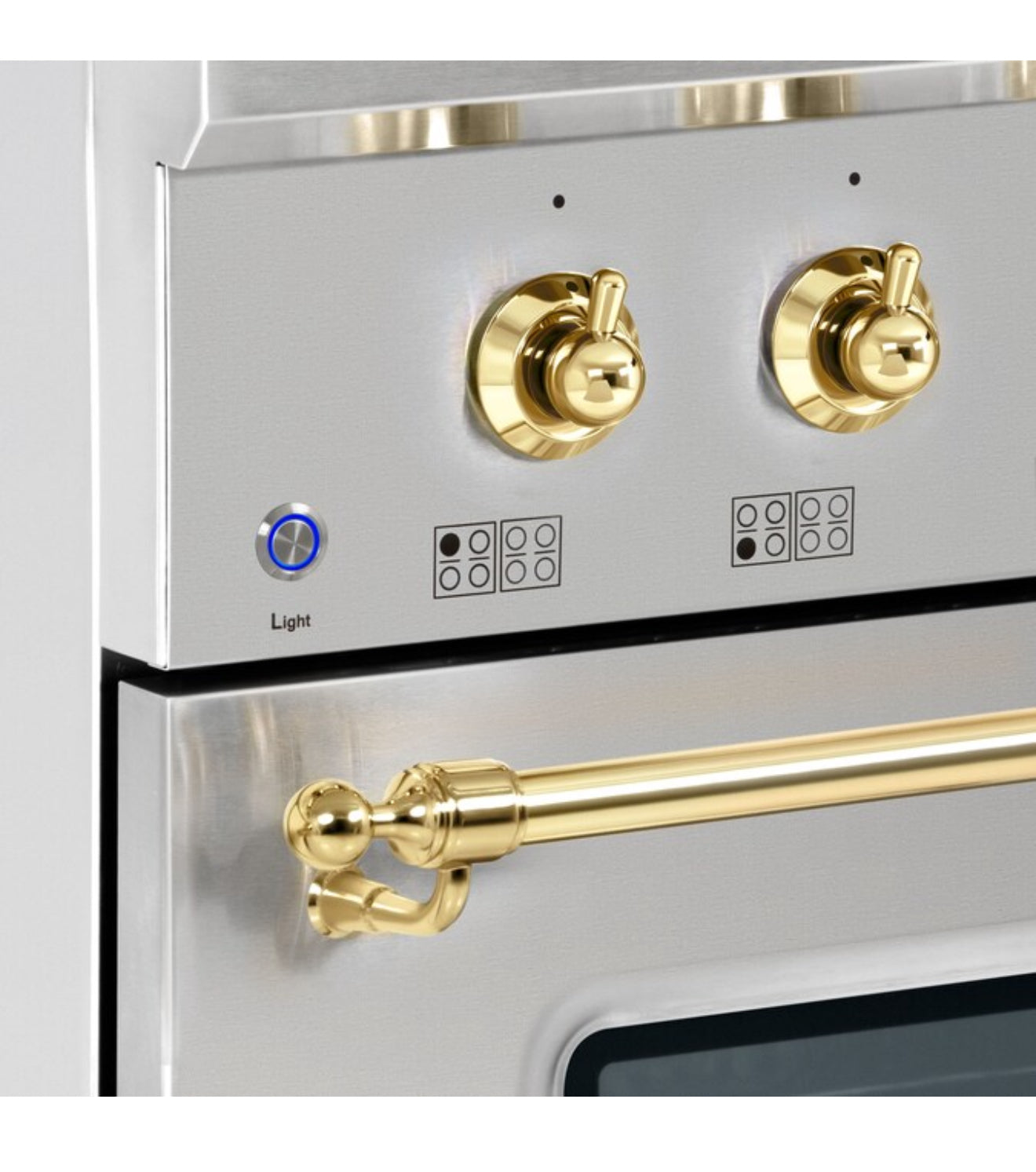 Hallman Classico 36" Dual Fuel Freestanding Range in Stainless Steel and Brass (New In Box)