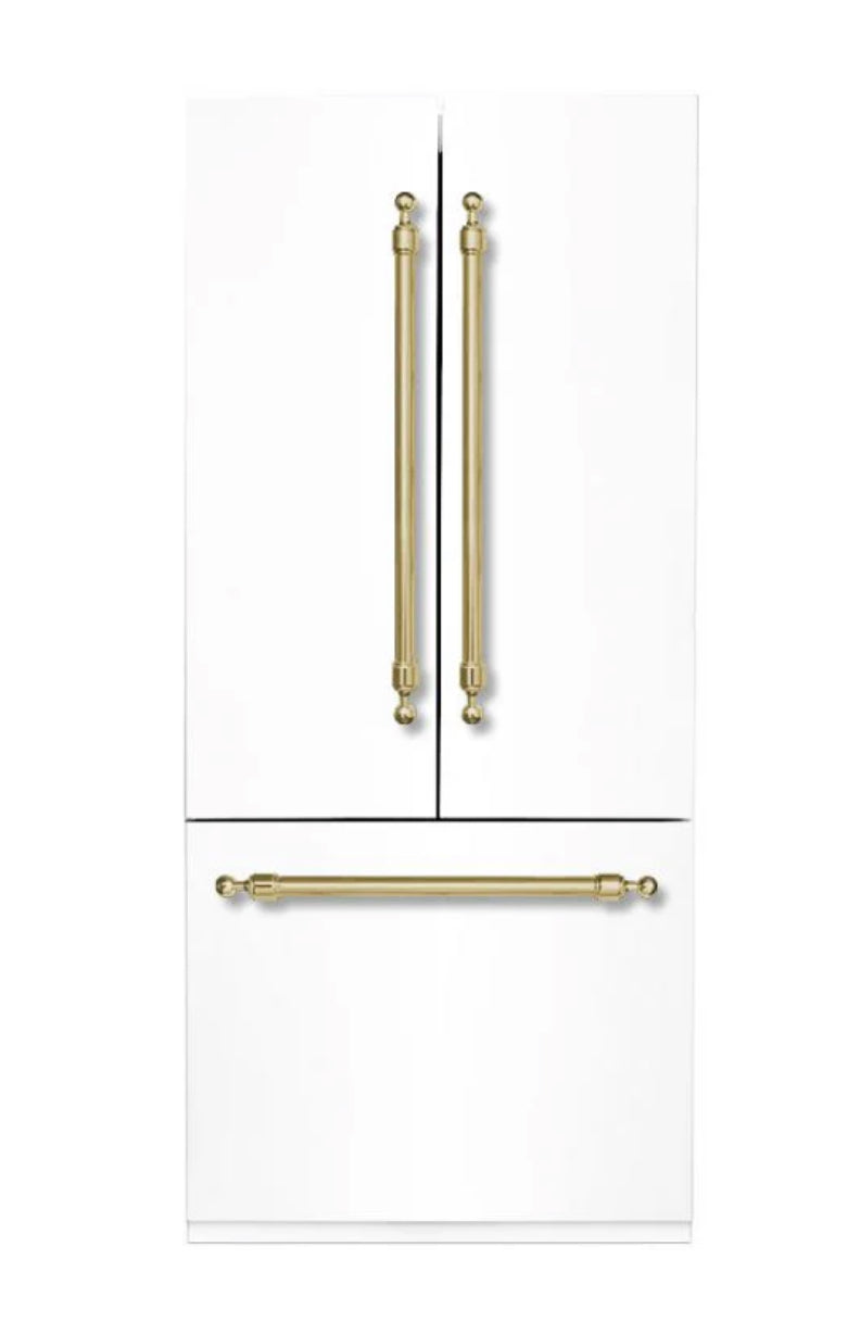 New In Box Hallman Classico 36" Counter-Depth Built-In Bottom Mount Refrigerator Panel-Ready (comes with Black Panels and Chrome Hardware or you can add your own custom panels)
